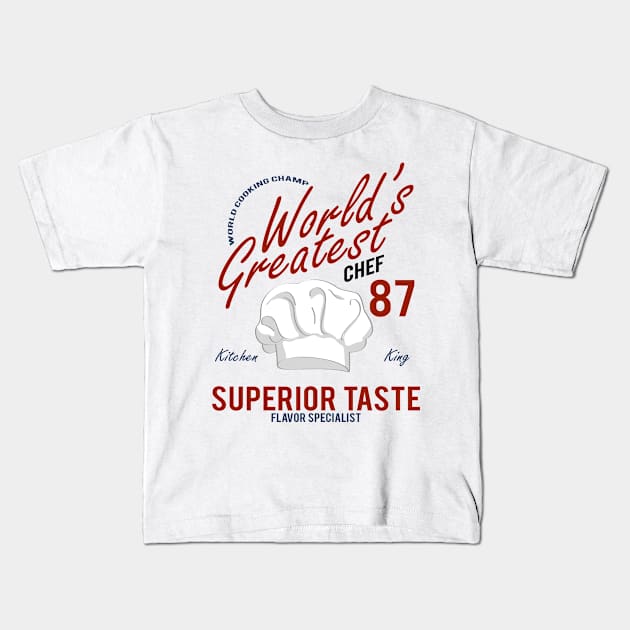 Worlds Greatest Chef Kids T-Shirt by JakeRhodes